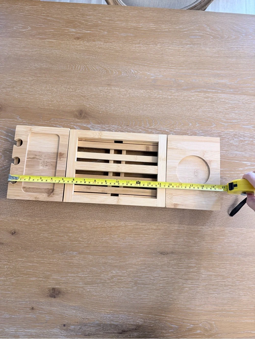 Bamboo Shower Caddy Organizer in Natural Bamboo - Foldable/Expandable